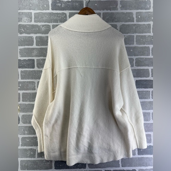 Free People | Mock Turtleneck Double Collar Cream Sweater Size Small - Picture 9 of 9